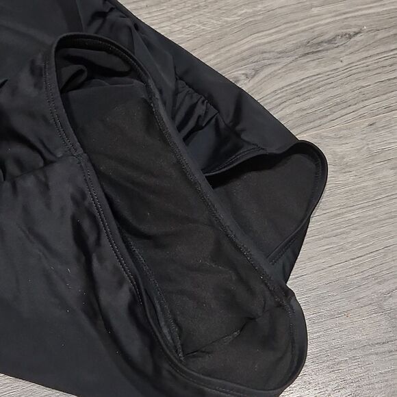 Black Mesh Gold/Silver Studded Rouched Swimsuit - Picture 4 of 6